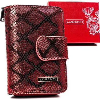 Peněženka Lesklá dámská peněženka z přírodní kůže - Lorenti Barva: červený