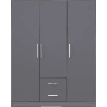 Šatní skříň Meblar Šatní skříň Smart SR 2 antracit NÁSTAVEC na skříň: BEZ nástavce