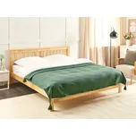 Přehoz na postel zelená bavlna 150 x 200 cm se střapci dekorativní přehoz ložnice Beliani