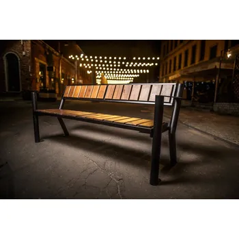 Zahradní lavice PROFICITY Kovová lavička Gladiator Prestige s&nbsp;loketní opěrkou Barevná kombinace: Mahagon