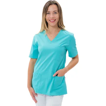 Zdravotnický oděv Perlička® Zdravotnická košile LORA SATTÉ Světlý Tyrkys Barva: Světlý Tyrkys, Velikost: 36