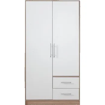 Šatní skříň Meblar Šatní skříň Smart SR 3 bílá + sonoma NÁSTAVEC na skříň: BEZ nástavce