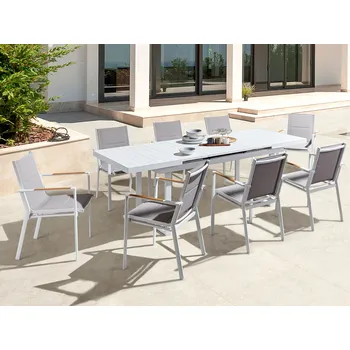 Zahradní sestava Zahradní jídelní set černá venkovní rozkládací stůl židle z hliníku pro 6 míst 6místný Beliani