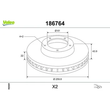 Brzdový kotouč Brzdový kotouč VALEO 186764