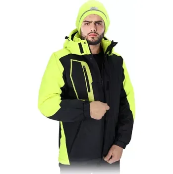 pracovní bunda Reis HOLM BY reflexní zimní bunda černá/žlutá