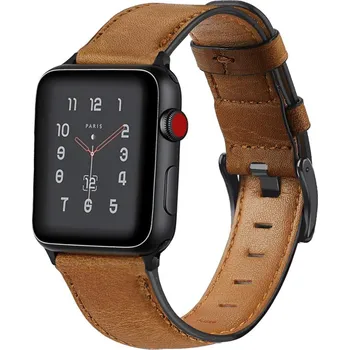 Řemínek na hodinky AW Kožený RETRO řemínek na Apple Watch - Yellow Brown Šířka uchycení řemínku: 44/45/46/49mm, Barva: Yellow Brown IR-AWKRT14