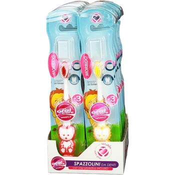 Zubní kartáček Spazzolino dětský kartáček Lev s krytkou JEMNÝ