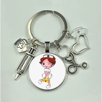 B-TOP Přívěsek na klíče ZDRAVOTNÍ SESTRA bílá