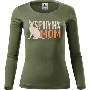 DOBRÝ TRIKO Dámské bavlněné triko Sphynx mom Velikost: M, Barva: Khaki