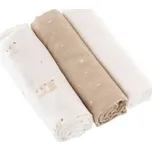 Träumeland Látkové pleny 80 x 80 cm - Hophop Bunny Beige, 3 ks