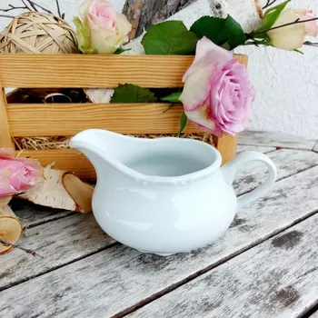 Konvice na čaj CONSTANCE mlékovka nízká 350 ml, bílá, Thun 1794 (Porcelánová mlékovka 2. jakost)