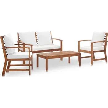 Zahradní sestava Nábytek XL 4dílná zahradní sedací souprava s poduškami masivní akácie 47283