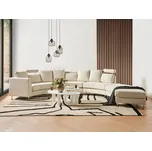 Pohovka béžová čalouněná 7místná s otomanem půlkruhová nastavitelné opěrky hlavy moderní Beliani