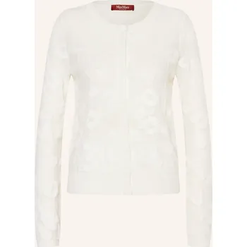 Dámský svetr Max Mara Studio Dámský Pletený Kardigan Curzio, bílá, 36