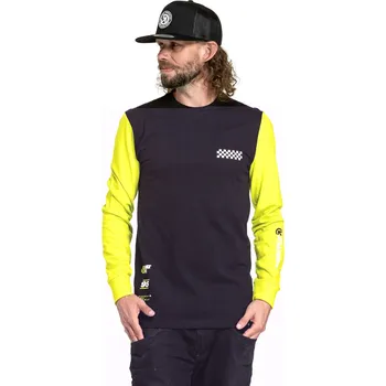 Pánské tričko Tričko s dlouhým rukávem Meatfly Appex fluo žluto-černé