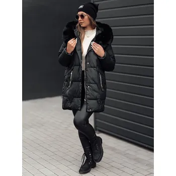 Dámská parka Dámská bunda zimní FROSTYFIT prošívaná s kapucí TY4676 Barva: Černá, Velikost: L