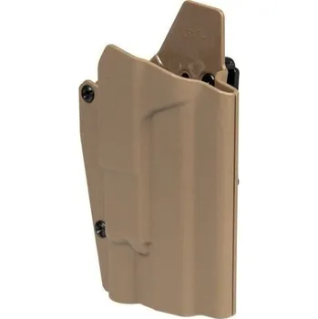 Opaskové plastové pouzdro pro Glock se svítilnou - dlouhé, pískové DE, FMA