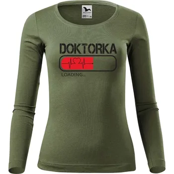 DOBRÝ TRIKO Dámské bavlněné triko Doktorka loading Velikost: M, Barva: Khaki