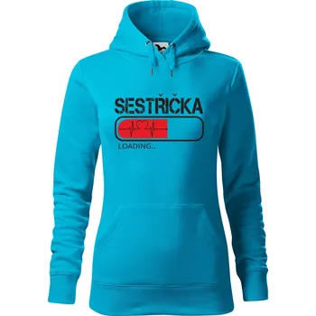 Dámská mikina DOBRÝ TRIKO Dámská mikina s potiskem Sestřička loading Velikost dámské mikiny: S, Barva: Tyrkysová