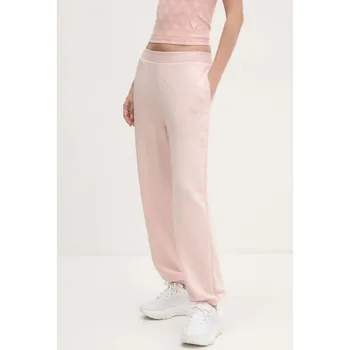 Tepláky Guess RHINESTONES růžová barva, s aplikací, V5RB08 KCLJ0 V5RB08.KCLJ0 03X, vel. L