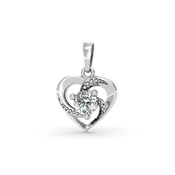 Přívěsek SOLUNA LOVESA půvabný stříbrný přívěsek srdíčko se zirkony