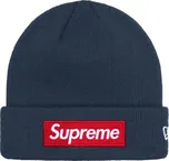 Supreme New Era Box Logo Beanie Navy Velikost: One size