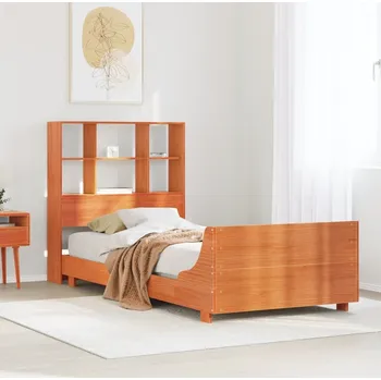 Postel vidaXL Postel bez matrace 75 x 190 cm masivní borovice [3323715] Barva: Voskově hnědá