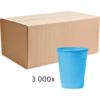 Jednorázové nádobí Kelímky jednorázové plastové barevné (1 karton = 3000 ks) DOPLA azurová