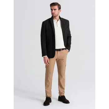 Pánské kalhoty Pánské kalhoty REGULAR s kapsami - světle hnědé V4 OM-PACG-0178 - M