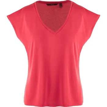 Dámské tričko KORÁLOVÉ TRIČKO Z MODALU S VÝSTŘIHEM Vero Moda