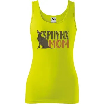 DOBRÝ TRIKO Dámské tílko s potiskem Sphynx mom Velikost: 2XL, Barva: Limetková