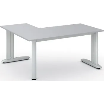 Psací stůl Rohový kancelářský stůl PRIMO FLEXIBLE, 160x140 cm, šedá