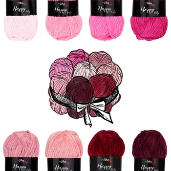 Vlna-hep Sada "dortík" - 8 barev příze Happy baby "11 Korálová"