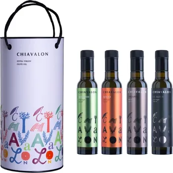 Dárkový potravinový koš Chiavalon Dárkové balení čtyř luxusních olivových olejů 4x250 ml