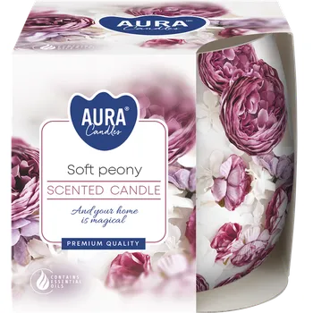 Svíčka Aura Vonná svíčka ve skle - Pivoňka Doba hoření: 20 h