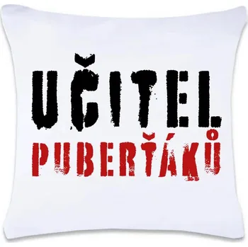 Dekorativní polštářek DOBRÝ TRIKO Polštář s potiskem 40 x 40 cm Učitel puberťáků Oboustranný tisk: ANO