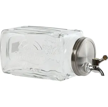 Zásobník na vodu s kohoutkem Home ESPRIT Transparentní Kov Sklo (13 x 32,5 x 13,5 cm)