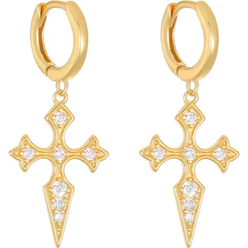 Náušnice Olivie Kroužkové náušnice KŘÍŽEK GOLD 9273 Ag 925; ≤1,8 g.