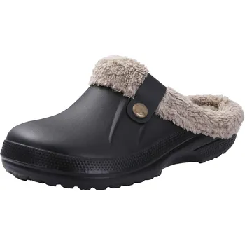 Dámské pantofle Cool Fashion Zimní pantofle crocs s kožíškem černá