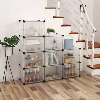 Úložný box Variabilní regálový organizér 123 x 31 x 93 cm | transparentní