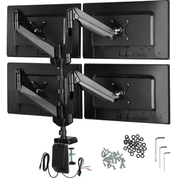 Televizní držák TecTake GmbH 404157 stolní držák pro 4 monitory od 13" do 32" - černá