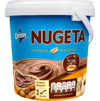 Cukrovinka Arašídová pomazánka Orion NUGETA 1 kg - VELKÉ balení (Arašídový krém / rodinné balení v kyblíčku)