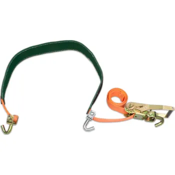 Příslušenství pro přívěs VAPP Upínací souprava pro převoz vozidel "přes kolo" 50mm, 3m, 4t, 2x ot. hák, ochrana,VDI 2700