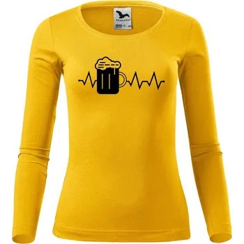 Dámské tričko DOBRÝ TRIKO Dámské bavlněné triko Tep pivo Velikost: M, Barva: Žlutá