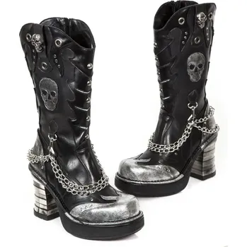 Dámská obuv boty NEW ROCK - ITALI NEGRO, ANTIK NEGRO, BOX PLANE - 37