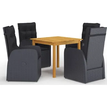 Zahradní sestava zahrada-XL 5dílný zahradní jídelní set černý 3067719