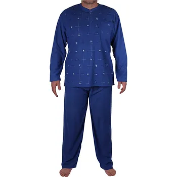 Pánské pyžamo Michal froté pyžamo pánské V1512 M modrá