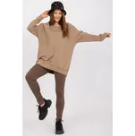 EX MODA Tmavě béžová mikina s kulatým výstřihem Velikost: UNI