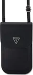 Guess PU Grained Triangle Logo Taška na Telefon Black