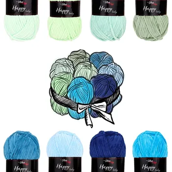 Vlna-hep Sada "dortík" - 8 barev příze Happy baby "04 Aqua"